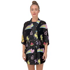 Cute-girl-things-seamless-background Half Sleeve Chiffon Kimono by Salman4z