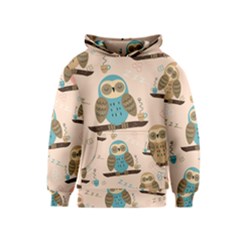 Seamless-pattern-owls-dream-cute-style-pajama-fabric Kids  Pullover Hoodie by Salman4z