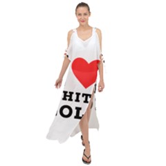 I Love White Gold  Maxi Chiffon Cover Up Dress by ilovewhateva