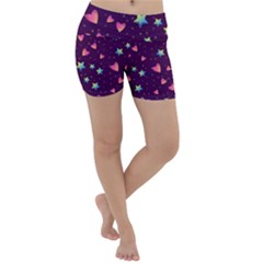 Colorful-stars-hearts-seamless-vector-pattern Lightweight Velour Yoga Shorts by Salman4z