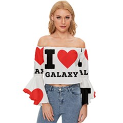 I Love Galaxy  Off Shoulder Flutter Bell Sleeve Top by ilovewhateva