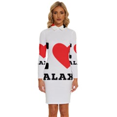 I Love Galaxy  Long Sleeve Shirt Collar Bodycon Dress by ilovewhateva