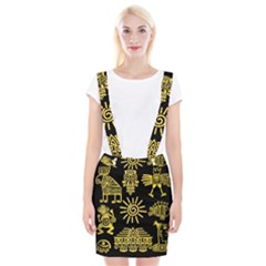 Maya-style-gold-linear-totem-icons Braces Suspender Skirt by Salman4z