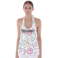 Cute-doodle-cartoon-seamless-pattern Babydoll Tankini Top by Salman4z