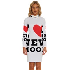 I Love New Moon Long Sleeve Shirt Collar Bodycon Dress by ilovewhateva