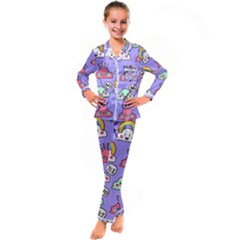 Cloud-seamless-pattern -- Kids  Satin Long Sleeve Pajamas Set by Salman4z