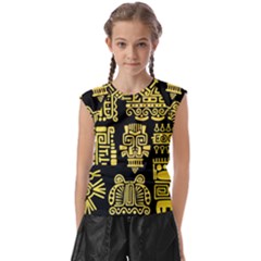 American-golden-ancient-totems Kids  Raglan Cap Sleeve Tee by Salman4z