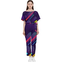 Colorful-abstract-background Batwing Lightweight Chiffon Jumpsuit by Salman4z