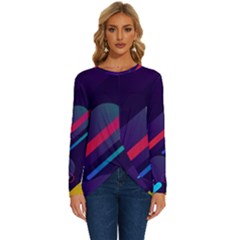 Colorful-abstract-background Long Sleeve Crew Neck Pullover Top by Salman4z