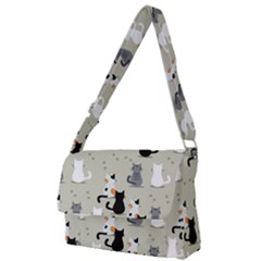 Cute-cat-seamless-pattern Full Print Messenger Bag (l) by Salman4z