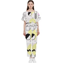 Graphic-design-geometric-background Batwing Lightweight Chiffon Jumpsuit by Salman4z