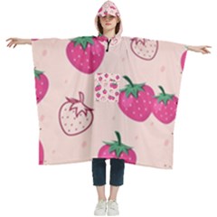 Seamless-strawberry-fruit-pattern-background Women s Hooded Rain Ponchos by Salman4z