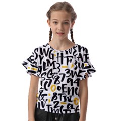 Letters-pattern Kids  Cut Out Flutter Sleeves by Salman4z