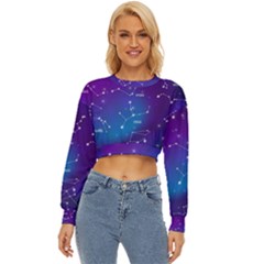 Realistic-night-sky-poster-with-constellations Lightweight Long Sleeve Sweatshirt by Salman4z