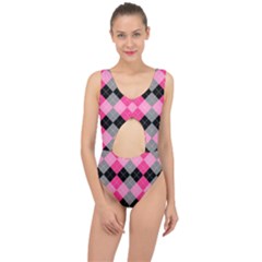 Seamless-argyle-pattern Center Cut Out Swimsuit by Salman4z