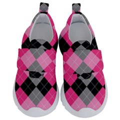 Seamless-argyle-pattern Kids  Velcro No Lace Shoes by Salman4z