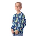 Cute Dinosaurs Animal Seamless Pattern Doodle Dino Winter Theme Kids  Long Sleeve Tee with Frill  View2