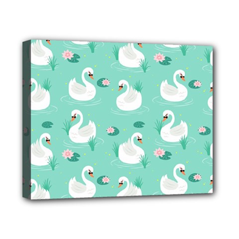 Elegant Swan Seamless Pattern Canvas 10  X 8  (stretched) by pakminggu