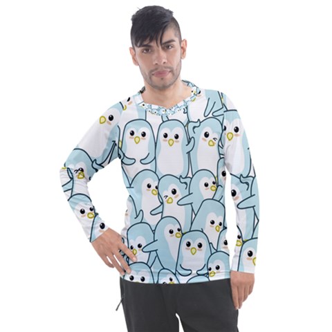 Penguins Pattern Men s Pique Long Sleeve Tee by pakminggu