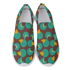 Vector Illustration Seamless Pattern With Cartoon Duck Women s Slip On Sneakers by pakminggu