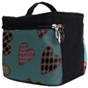 Seamless Pattern With Heart Shaped Cookies With Sugar Icing Make Up Travel Bag (Big) View2