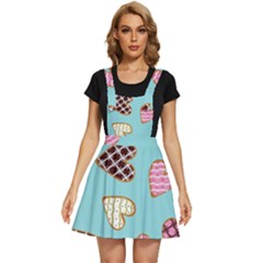 Seamless Pattern With Heart Shaped Cookies With Sugar Icing Apron Dress by pakminggu