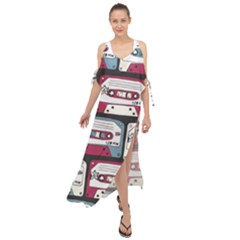 Music Symbols Rock Music Seamless Pattern Maxi Chiffon Cover Up Dress by pakminggu