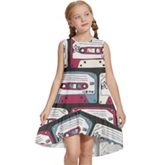 Music Symbols Rock Music Seamless Pattern Kids  Frill Swing Dress by pakminggu