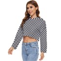 Black And White Checkerboard Background Board Checker Women s Lightweight Cropped Hoodie View2