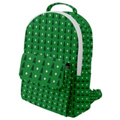 Green Christmas Tree Pattern Background Flap Pocket Backpack (small) by pakminggu