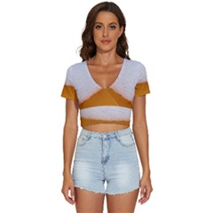 Beer Foam Bubbles Alcohol Glass V-neck Crop Top by pakminggu