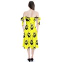 Cats Heads Pattern Design Shoulder Tie Bardot Midi Dress View2