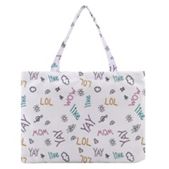 Doodle Pattern Zipper Medium Tote Bag by pakminggu