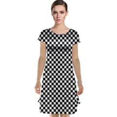 Background Black Board Checker Checkerboard Cap Sleeve Nightdress by pakminggu