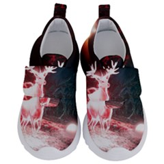 Deer Animal Moon Planet Space Fantasy Kids  Velcro No Lace Shoes by pakminggu