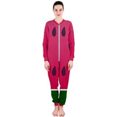 Watermelon Fruit Summer Red Fresh Food Healthy Onepiece Jumpsuit (ladies) by pakminggu