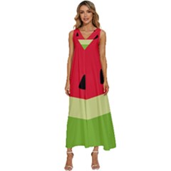 Watermelon Fruit Food Healthy Vitamins Nutrition V-neck Sleeveless Loose Fit Overalls by pakminggu