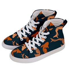 Background Pattern Texture Design Wallpaper Fish Women s Hi-top Skate Sneakers by pakminggu