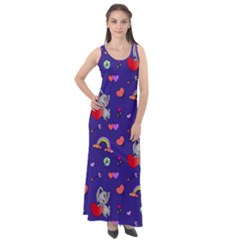 Texture Seamless Digital Scrapbooking Decorative Sleeveless Velour Maxi Dress by pakminggu