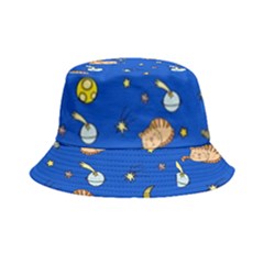 Cat Animals Sleep Stars Seamless Background Bucket Hat by pakminggu