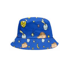 Cat Animals Sleep Stars Seamless Background Bucket Hat (kids) by pakminggu