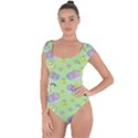 Elephant Sleeping Elephants Background Short Sleeve Leotard  View1