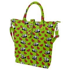 Watermelon Panda Background Wallpaper Buckle Top Tote Bag by pakminggu