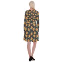 Pineapple Background Pineapple Pattern Long Sleeve Velvet Front Wrap Dress View2