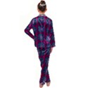 Art Floral Pattern Flower Seamless Decorative Kids  Satin Long Sleeve Pajamas Set View2