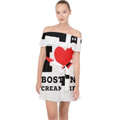 I Love Boston Cream Pie Off Shoulder Chiffon Dress by ilovewhateva