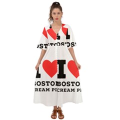 I Love Boston Cream Pie Kimono Sleeve Boho Dress by ilovewhateva