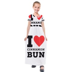 I Love Cinnamon Bun Kids  Short Sleeve Maxi Dress by ilovewhateva