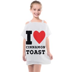 I Love Cinnamon Toast Kids  One Piece Chiffon Dress by ilovewhateva