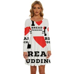 I Love Bread Pudding  Long Sleeve Wide Neck Velvet Dress by ilovewhateva